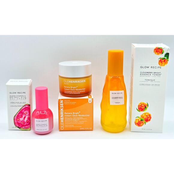 Glow Recipe Guava Bright Eye & Cloudberry Toner w/ Ole Henriksen Banana Bright+* - Picture 1 of 5